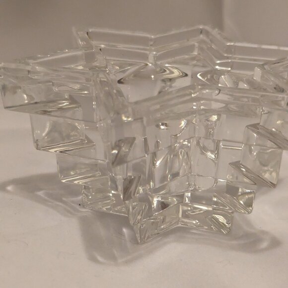Stunning Lead Crystal Star of David Candle Holder - Picture 2 of 4